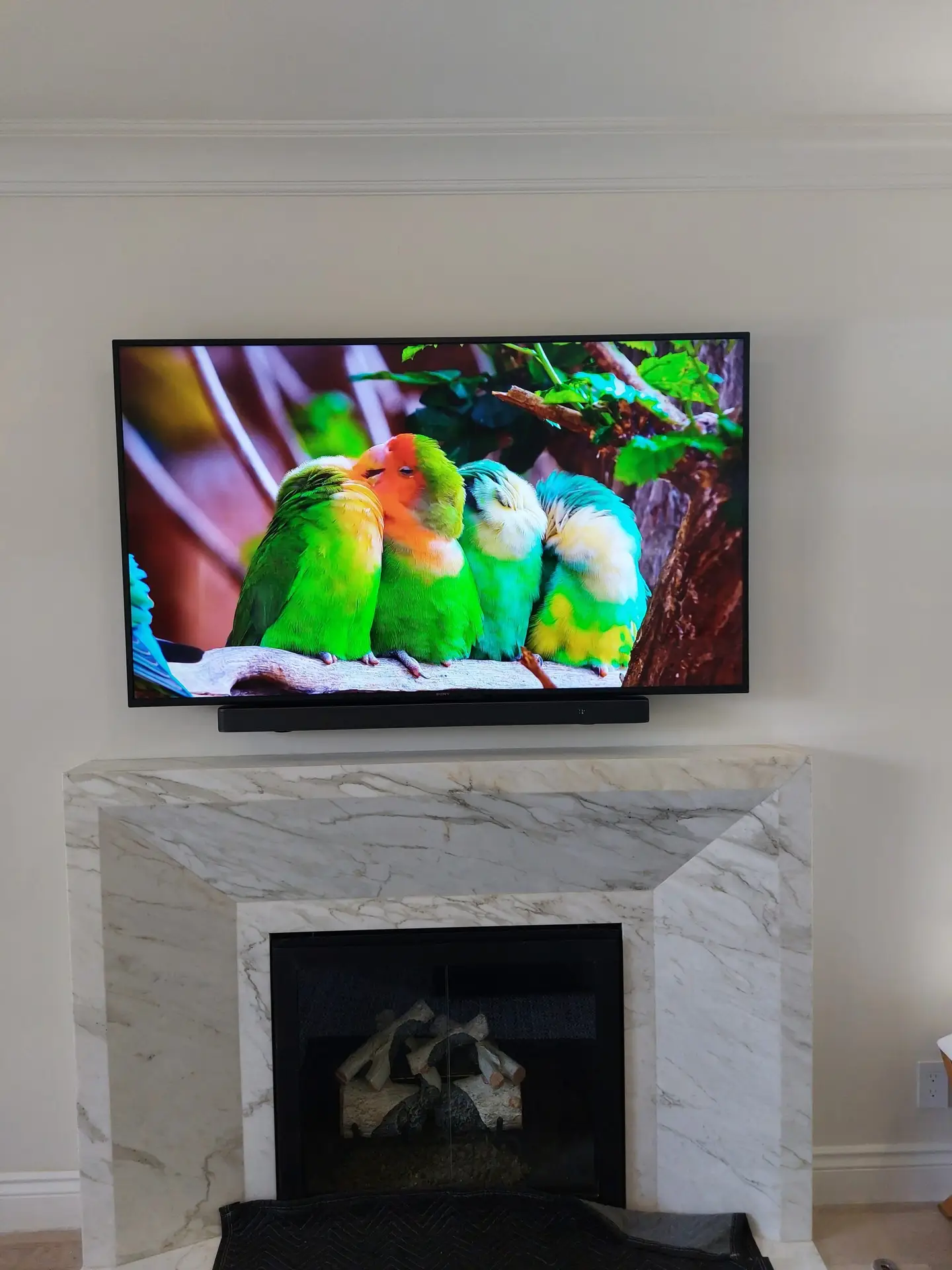 Television Wall Mount above Fireplace.